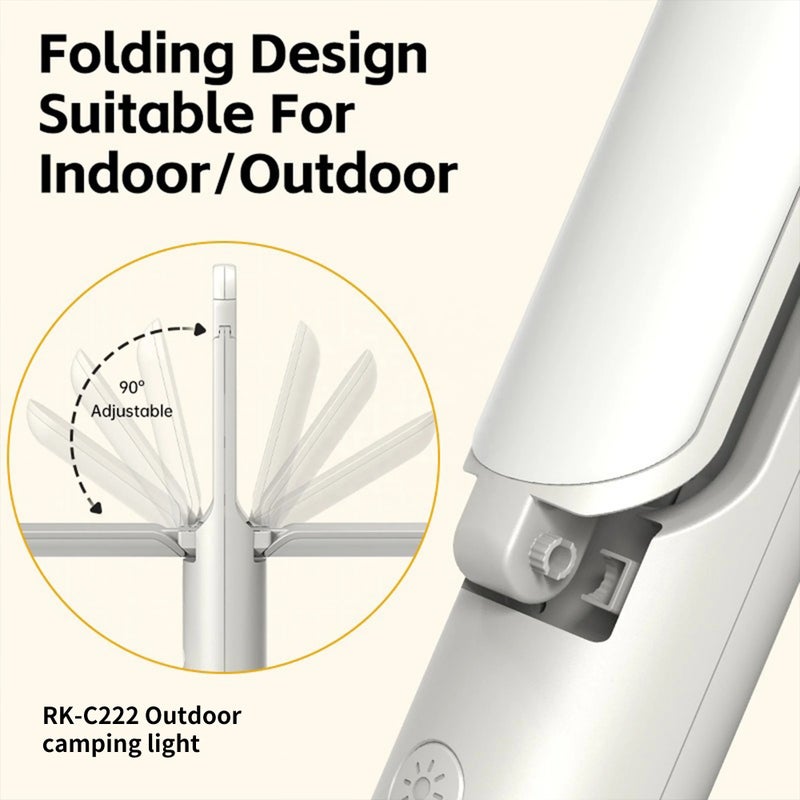 Bluejw Multi-Functional Camping Emergency Light, Rechargeable Foldable Handheld Flashlight, 1200mAh Battery, Outdoor SOS Light - Image 3